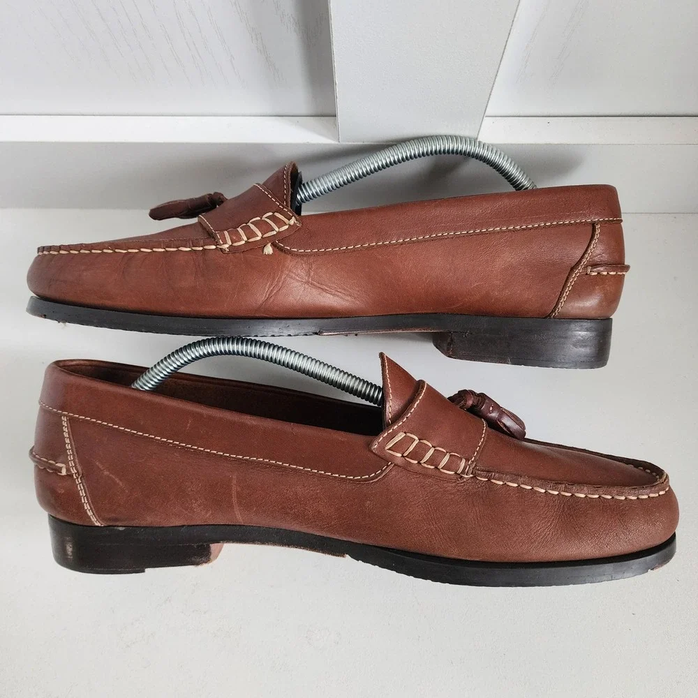Richfield Everyday Comfort Mens 11 Brown Leather Tassel Loafer Brazil *READ*